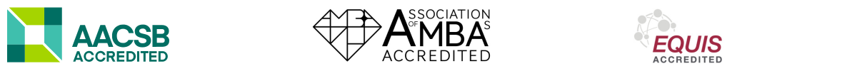 AACSB, AMBA, EQUIS logos